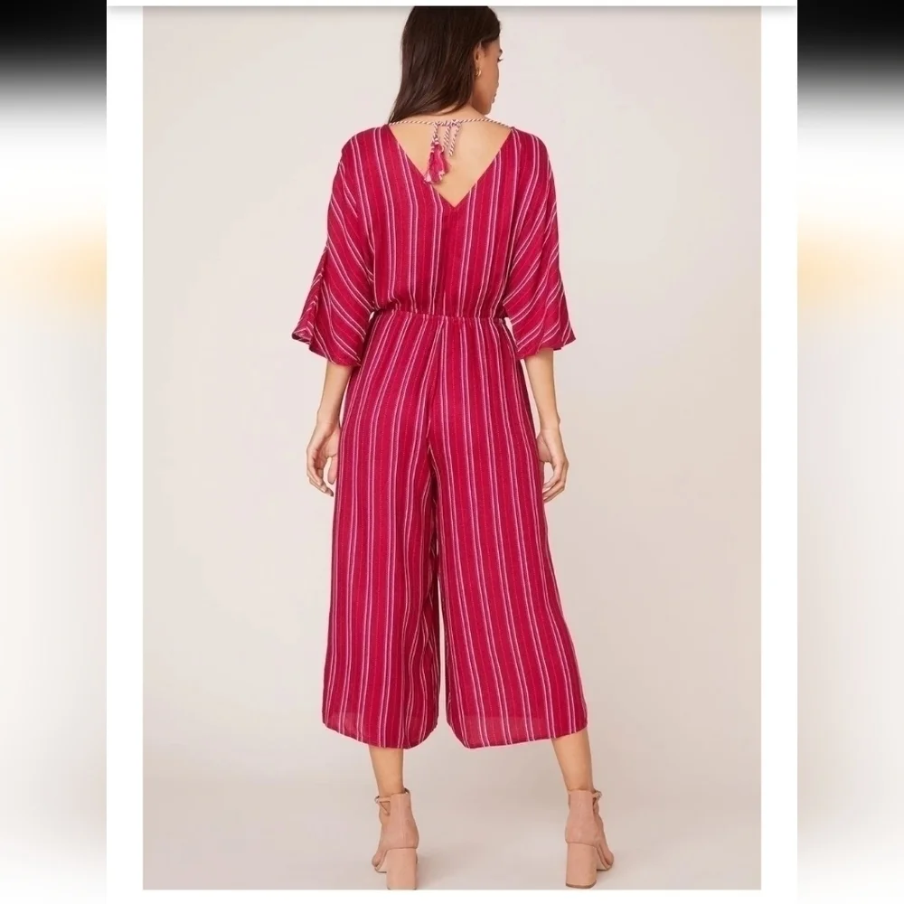 NWT JACK Pin-Stripe Jumpsuit in Lipstick Red Size XSMALL